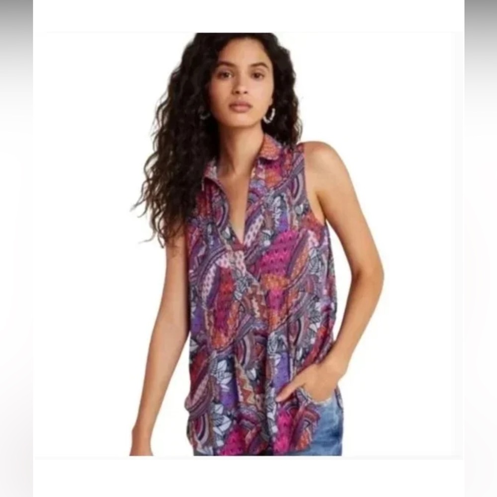 Anthropologie Maeve Sleeveless Top Size x small roomy comfy! EUC Spring Summer